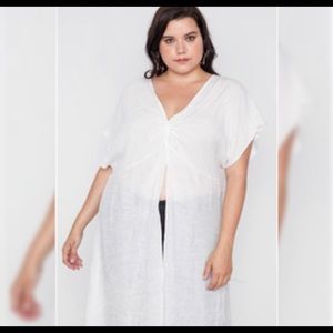 🆕 plus size Rayon cover-up top twist white new